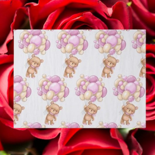 Meisje Schattige Beren ballon inpakpapier