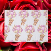 Meisje Schattige Beren ballon inpakpapier