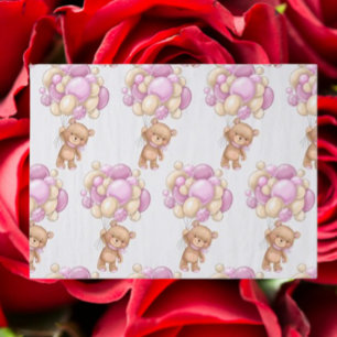 Meisje Schattige Beren ballon inpakpapier Tissuepapier