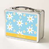 Meisje Schattige Blauw geel madeliefjes Kinder Ter (Achterkant)