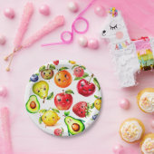 Meisje Schattige Fruit Verjaardag Papieren Bordje (Feest)