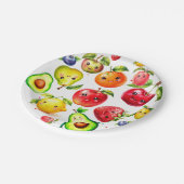 Meisje Schattige Fruit Verjaardag Papieren Bordje (Gekanteld)