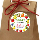 Meisje Schattige Fruit Verjaardag Ronde Sticker