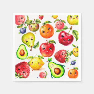 Meisje Schattige Fruit Verjaardag Servet