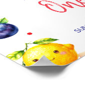 Meisje Schattige Fruit Verjaardag Welkomstbord Poster (Hoek)