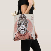  Meisje Schets Art Canvas tas (Dichtbij)