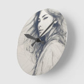 meisje schets muur klok (Hoek)