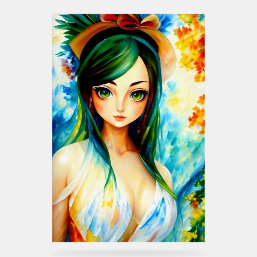 meisje schilderij acryl bord (Voorkant)