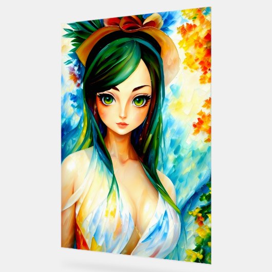 meisje schilderij acryl bord (Hoek)