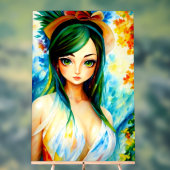 meisje schilderij acryl bord (Neutraal)