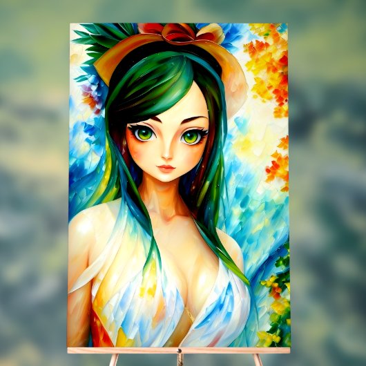 meisje schilderij acryl bord (Neutraal)