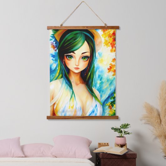 meisje schilderij hangend wandkleed (Slaapkamer)