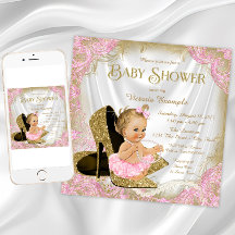Meisje Schoen Roze Goud Glitters Parel Baby Shower