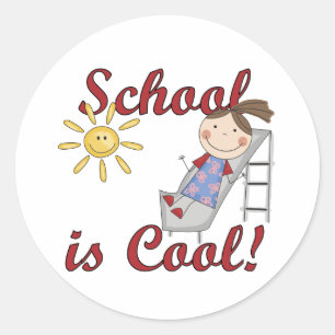 Meisje School is Cool Tshirts en geschenken Ronde Sticker