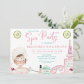 Meisje Schoonheidsproducten Spa Party Verjaardagsu Kaart (Staand voorkant)