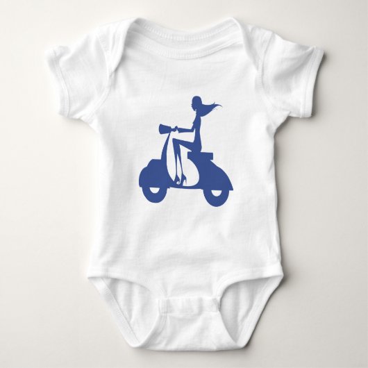 Meisje Scooter blauw Romper (Voorkant)
