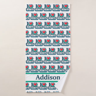 Meisje scouting in hart scouts handdoek