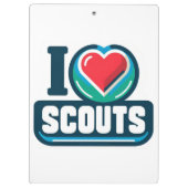 Meisje scouting in hart scouts klembord (Achterkant)