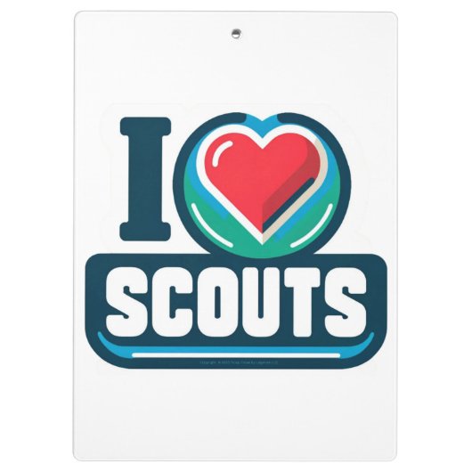 Meisje scouting in hart scouts klembord (Achterkant)