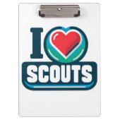 Meisje scouting in hart scouts klembord (Voorkant)