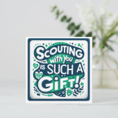 Meisje Scouting met jou is zo'n cadeau platte kar Programmakaart (Staand voorkant)