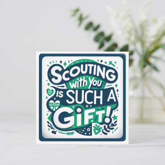 Meisje Scouting met jou is zo'n cadeau platte kar Programmakaart (Staand voorkant)