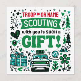 Meisje Scouting Troop Vakantie Kaart