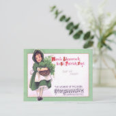Meisje Shamrock Dragen van The Green Briefkaart (Staand voorkant)