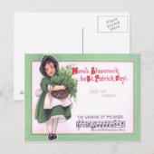 Meisje Shamrock Dragen van The Green Briefkaart (Voorkant / Achterkant)