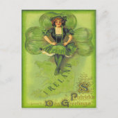 meisje Shamrock Ireland St Patrick's Day Auto Briefkaart (Voorkant)