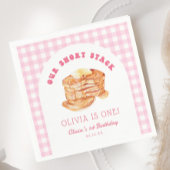 Meisje Short Stack Pannenkoeken Ontbijt Verjaardag Servet