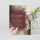 Meisje Silhouet, Bloemen Boho Bloemen Pampas Gras Kaart (Staand voorkant)