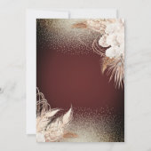 Meisje Silhouet, Bloemen Boho Bloemen Pampas Gras Kaart (Achterkant)