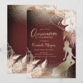 Meisje Silhouet, Bloemen Boho Bloemen Pampas Gras Kaart (Voorkant / Achterkant)