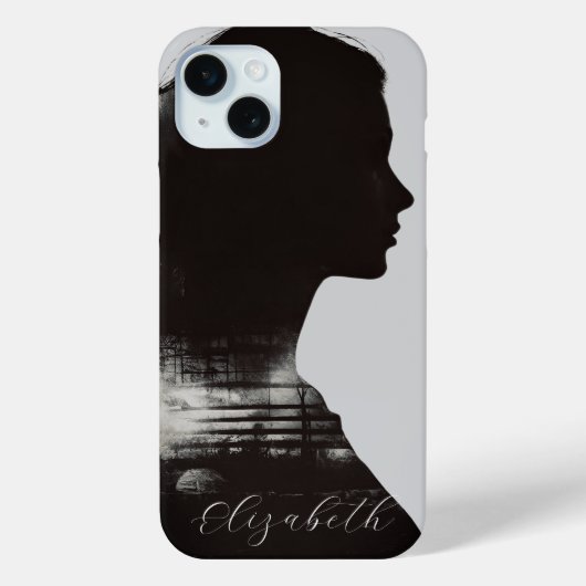 Meisje Silhouet Scenisch Monochroom Fotografisch K Case-Mate iPhone Case (Achterkant)