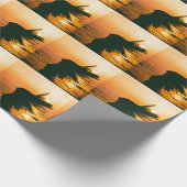 Meisje silhouet, zee zonsondergang, vrijheid. cadeaupapier (Hoek)