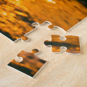 Meisje silhouet, zee zonsondergang, vrijheid. legpuzzel (Zijkant)