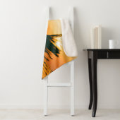 Meisje silhouet, zee zonsondergang, vrijheid. sherpa deken (In situ)