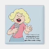 Meisje Singer Magneet (Voorkant)