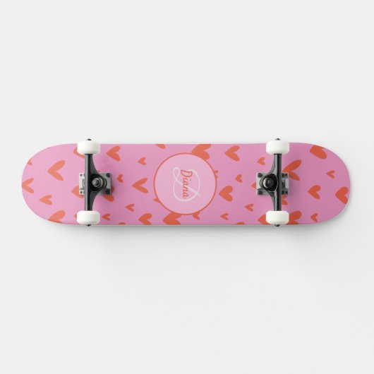 Meisje Skateboard Monogram en Naam (Horizontaal)