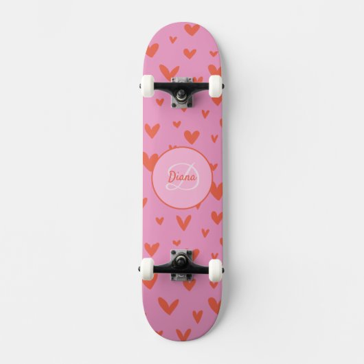 Meisje Skateboard Monogram en Naam (Voorkant)