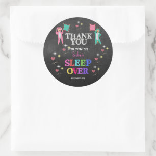Meisje Slaappartij Birthday Dank je Ronde Sticker
