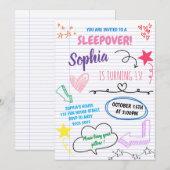 Meisje Sleepover Party Tiener Kinder Slumber Verja Kaart (Voorkant / Achterkant)