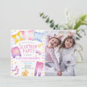 Meisje Sleepover Slumber Party Verjaardag Foto Kaart (Staand voorkant)