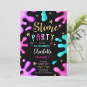 Meisje Slime Party Verjaardag Kaart (Staand voorkant)