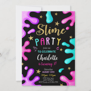 Meisje Slime Party Verjaardag Kaart