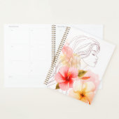 Meisje sluit haar ogen watercolor bloem planner (Display)