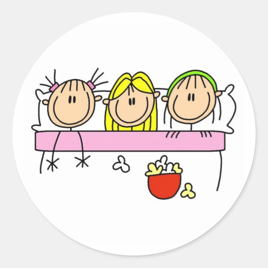 Meisje Slumber Party Sticker (Voorkant)