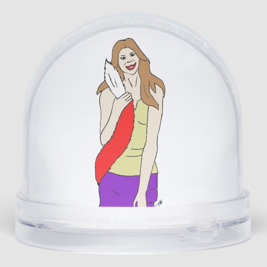 meisje sneeuwbol (Achterkant)