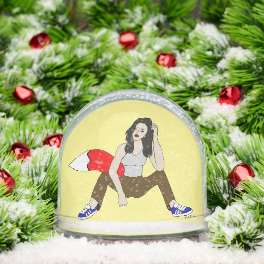 meisje sneeuwbol (Kerstmis)